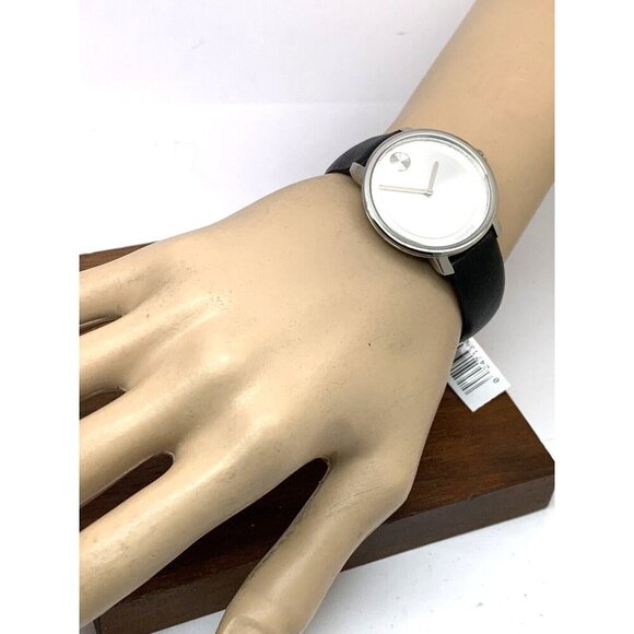 Movado Women\'s Watch 3600572 Museum Swiss Quartz Silver Dial Black Leather Band main image 13